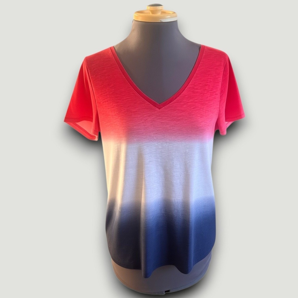 Sonoma Goods For Life Womens Top S Red White Blue Casual Fourth of July - Picture 3 of 6